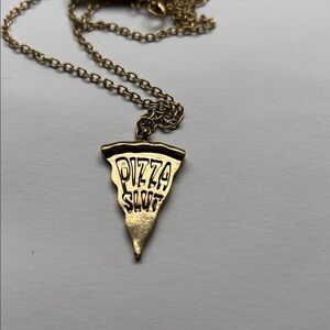 🔴New Slice Of Pizza Pendant W/24”Necklace, Gold Tone, Unisex